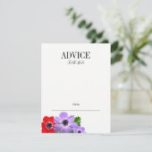 水彩フローラブライダルシャワーアドバイスカード 招待状 (スタンド正面)