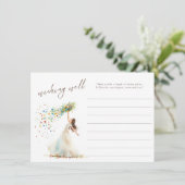 水彩フローラブライダルシャワーウェルウィッシュカード エンクロージャーカード (スタンド正面)