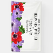 水彩フローラブライダルシャワーウェルカムバナー 横断幕 (縦)