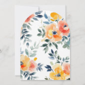 水彩フローラブライダルシャワーカスタムアーチ 招待状 (裏面)