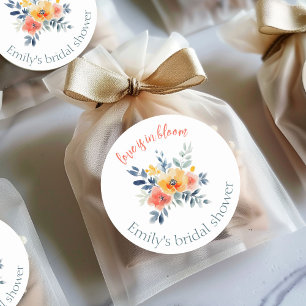 水彩フローラブライダルシャワーカスタム ラウンドシール