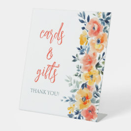 水彩フローラブライダルシャワーカスタム 台座サイン