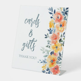 水彩フローラブライダルシャワーカスタム 台座サイン