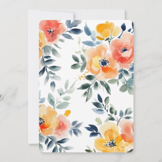 水彩フローラブライダルシャワーカスタム 招待状 (裏面)