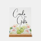 水彩フローラブライダルシャワーカードとギフト アクリルサイン (正面)