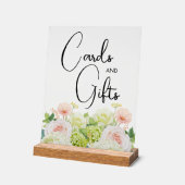 水彩フローラブライダルシャワーカードとギフト アクリルサイン (傾斜)