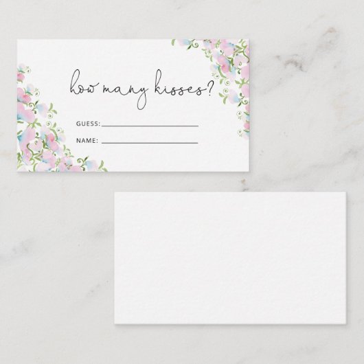 水彩フローラブライダルシャワーゲーム エンクロージャーカード (正面/裏面)