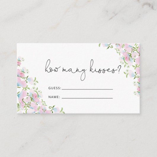 水彩フローラブライダルシャワーゲーム エンクロージャーカード (正面)
