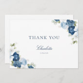 水彩フローラブライダルシャワーサンキューカード 招待状 (正面/裏面)