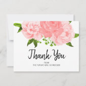 水彩フローラブライダルシャワーサンキューカード 招待状 (正面)