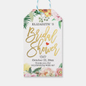 水彩フローラブライダルシャワーサンキューギフトラベル ギフトタグ (裏面)