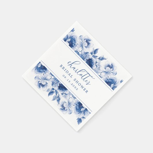 水彩フローラブライダルシャワーナプキンス スタンダードカクテルナプキン (角)