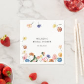 水彩フローラブライダルシャワーナプキンス スタンダードカクテルナプキン (インサイチュ)