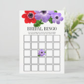 水彩フローラブライダルシャワービンゴゲームカード 招待状 (スタンド正面)