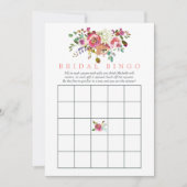 水彩フローラブライダルシャワービンゴ 招待状 (正面)