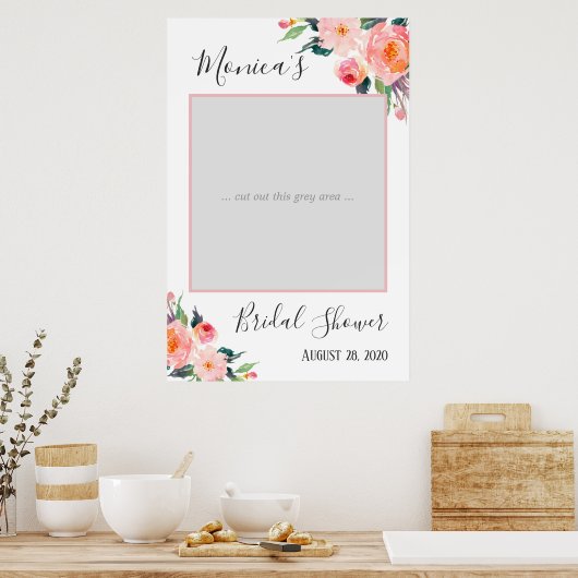 水彩フローラブライダルシャワーフォトプロップ ポスター (キッチン)