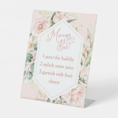 水彩フローラブライダルシャワーミモサバー標識 台座サイン (正面)
