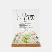 水彩フローラブライダルシャワーミモザバー アクリルサイン (正面)