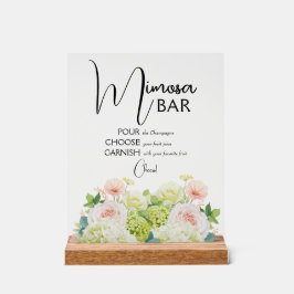 水彩フローラブライダルシャワーミモザバー アクリルサイン