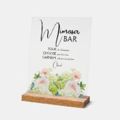 水彩フローラブライダルシャワーミモザバー アクリルサイン (傾斜)