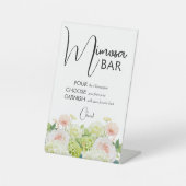 水彩フローラブライダルシャワーミモザバー 台座サイン (正面)