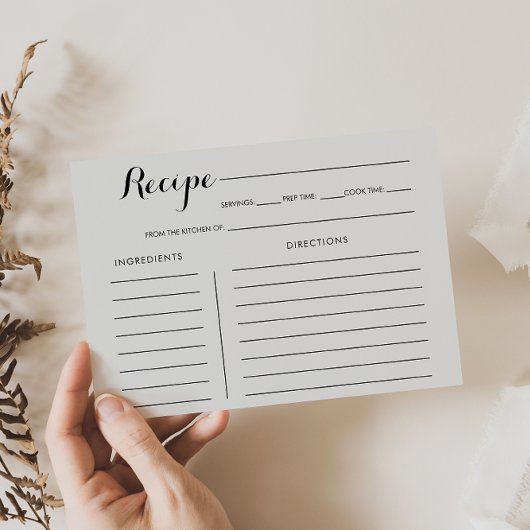 水彩フローラブライダルシャワーレシピカード