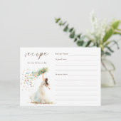 水彩フローラブライダルシャワーレシピカード エンクロージャーカード (スタンド正面)
