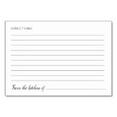 水彩フローラブライダルシャワーレシピカード テーブルナンバー (裏面)