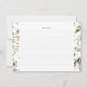 水彩フローラブライダルシャワーレシピカード 招待状 (裏面)