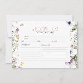 水彩フローラブライダルシャワーレシピカード 招待状 (正面)