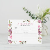 水彩フローラブライダルシャワーレシピカード 招待状 (スタンド正面)
