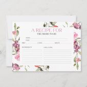 水彩フローラブライダルシャワーレシピカード 招待状 (正面)