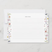 水彩フローラブライダルシャワーレシピカード 招待状 (裏面)