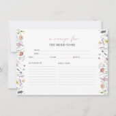 水彩フローラブライダルシャワーレシピカード 招待状 (正面)