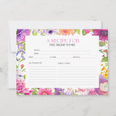 水彩フローラブライダルシャワーレシピカード 招待状 (正面)