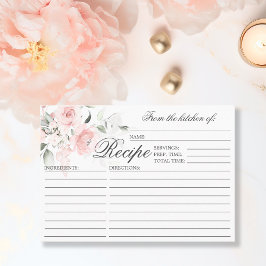 水彩フローラブライダルシャワーレシピ筐体 エンクロージャーカード