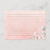 水彩フローラブライダルシャワーレシピ筐体 エンクロージャーカード (裏面)