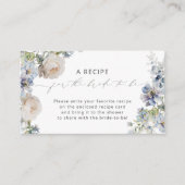 水彩フローラブライダルシャワーレシピ要求 エンクロージャーカード (正面)