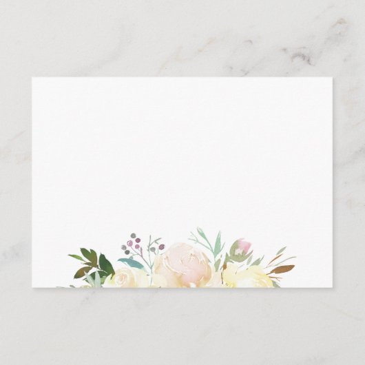 水彩フローラブライダルシャワーレシピ エンクロージャーカード (裏面)
