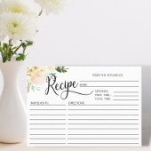 水彩フローラブライダルシャワーレシピ エンクロージャーカード