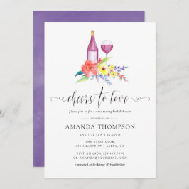 水彩フローラブライダルシャワーワインテイスティング 招待状