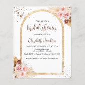 水彩フローラブライダルシャワー予算招待状 (正面)