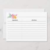 水彩フローラブライダルシャワー大型レシピカード (正面)