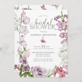 水彩フローラブライダルシャワー招待状 招待状 (正面/裏面)