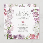 水彩フローラブライダルシャワー招待状 招待状 (正面/裏面)