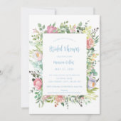 水彩フローラブライダルシャワー招待 招待状 (正面)