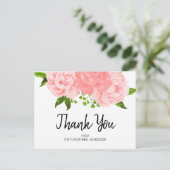水彩フローラブライダルシャワー有難はがき ポストカード (スタンド正面)
