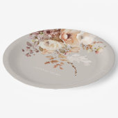 水彩フローラブライダルシャワー結婚ズ ペーパープレート (アングル)