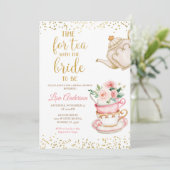 水彩フローラブライダルシャワー茶パーティー 招待状 (スタンド正面)