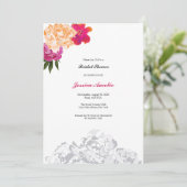 水彩フローラブライダルシャワー起動カード 招待状 (スタンド正面)